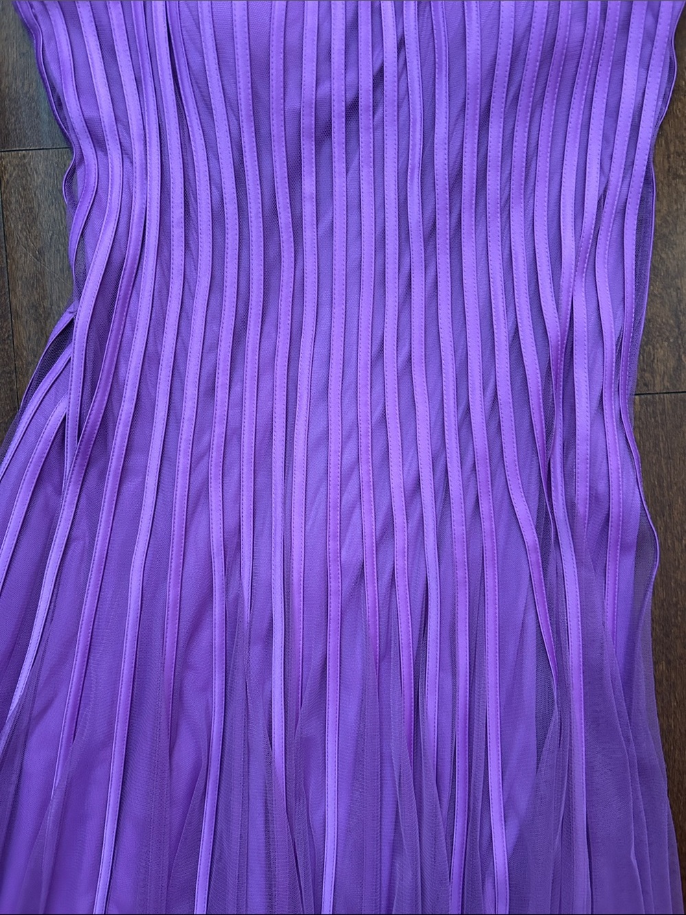 JS Collections Midi Corset Style Purple Spaghetti-Strap Tulle Dress, Size 16 - Picture 5 of 16